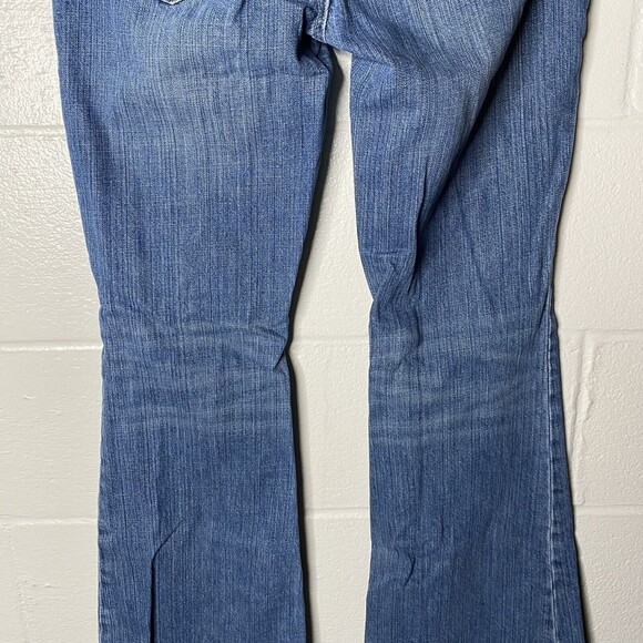American Eagle Y2K  Real Flare Jeans Womens Sz 6 Low Rise 2000s Distressed - Picture 6 of 12